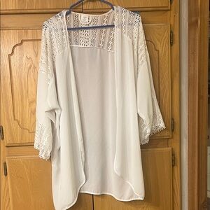 Apt. 9 Ivory Lace Open Cardigan Kimono size XXL